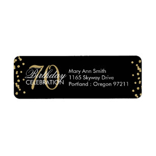 Gold Black 70th Birthday Glitter Confetti