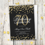 Gold Black 70th Birthday Party Glitter Confetti Invitation<br><div class="desc">Elegant 70th Birthday Faux Glitter Confetti Gold Black invitation template. Great for 70th birthday parties and more!</div>