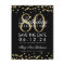 Gold Black 80th Birthday Save Date Confetti