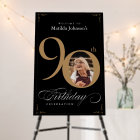 Gold Black 90th Birthday Party Welcome