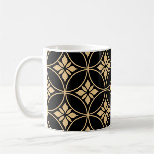 Gold & Black: Abstract Floral Vintage Coffee Mug