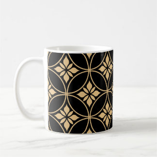 Gold & Black: Abstract Floral Vintage Coffee Mug
