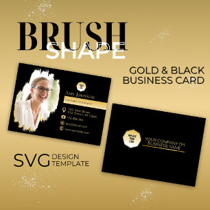 Gold & Black, Add Own Photo To Brush Shape SVG  Business Card