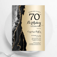 Gold Black Agate 70th Birthday