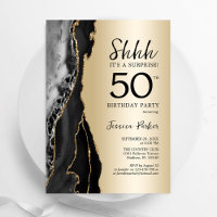 Gold Black Agate Surprise 50th Birthday