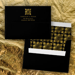 Gold Black Ancient Greek Meander Pattern Envelope