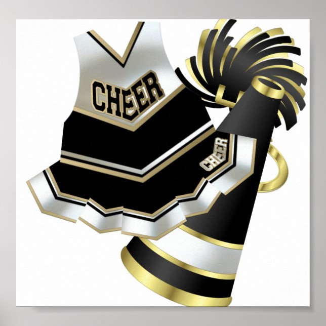 Gold Black and White Cheerleader Poster (Front)
