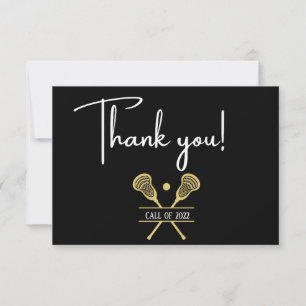 Gold Black and White Lacrosse Sports  Thank You Ca