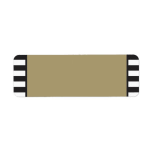 Gold - Black and White Stripes - Return Address