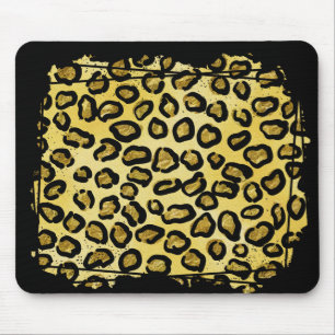 Gold & Black Animal Print Mouse Mat