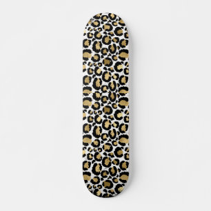 Gold & Black Animal Print Skateboard