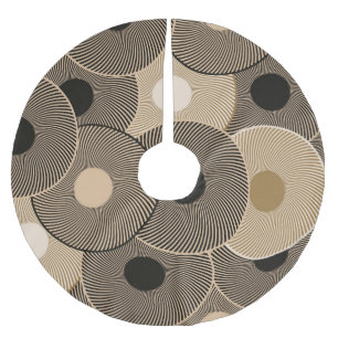 Gold Black Arc Wheels: Abstract Brushed Polyester Tree Skirt