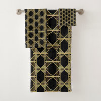 Gold Black Art Deco Diamond Chic Retro Pattern