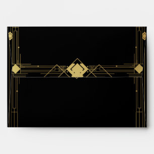Gold & Black Art Deco Gatsby Elegant Invitation Envelopes