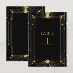 Gold & Black Art Deco Gatsby Roaring 20's Elegant Invitation