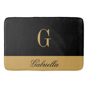 Gold Black Bath Mat