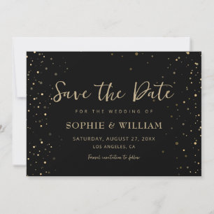 Gold & Black Beautiful Elegant Wedding Save The Date