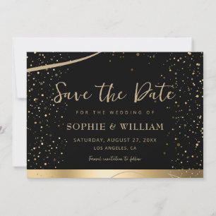 Gold & Black Beautiful Elegant Wedding Save The Date