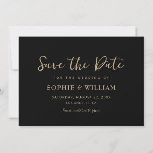 Gold & Black Beautiful Elegant Wedding Save The Date
