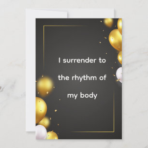 Gold Black Body Rhythm Quote Art Holiday Card