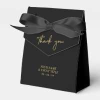 Gold & Black | Brush Script Party Thank you Favour