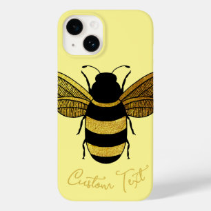 GOLD BLACK BUMBLEBEE CALLIGRAPHY TEXT SHINY BEE Case-Mate iPhone 14 CASE