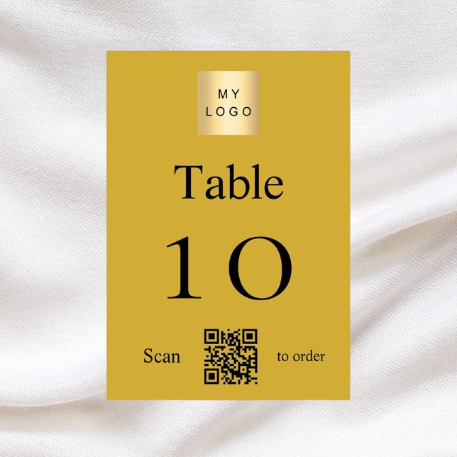 Gold black business logo QR code table number (Creator Uploaded)