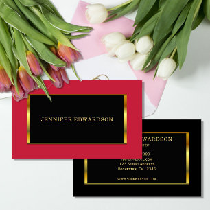 Gold black cardinal red elegant professional business card