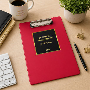 Gold black cardinal red professional business clipboard