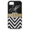 GOLD BLACK CHEVRON MONOGRAM iPhone 5 Case