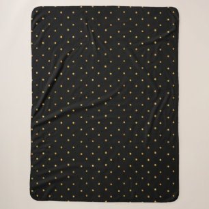 Gold Black Chic Dots Sherpa Blanket