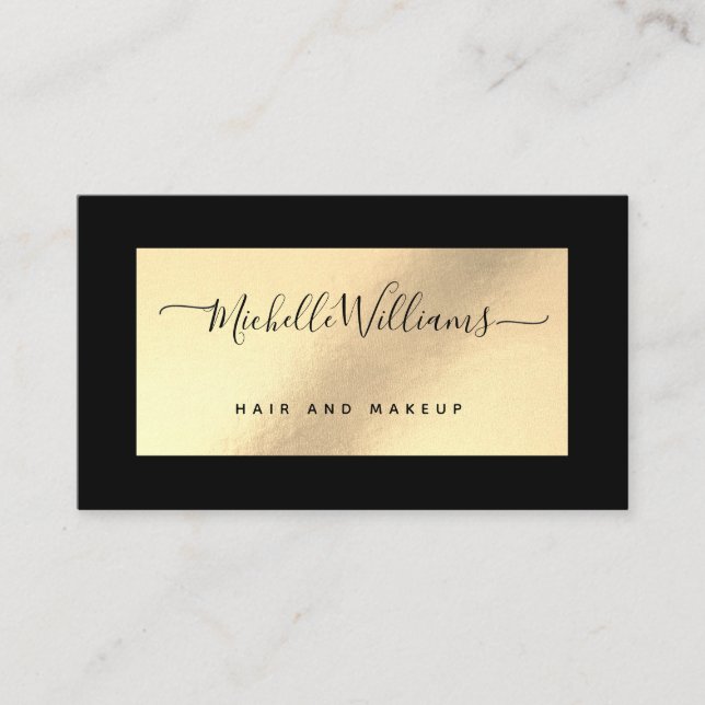 Gold & Black Chic Modern Elegant Business Card (Front)