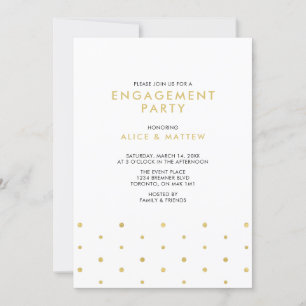Gold & Black   Chic Modern Engagement Party Invitation