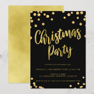 Gold Black Christmas Corporate Holiday Party Invitation