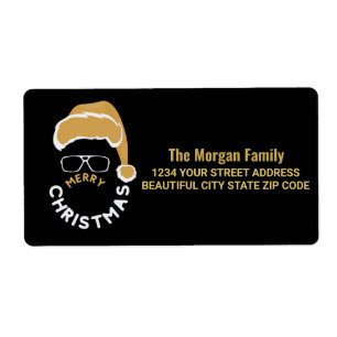 Gold Black Christmas Holiday Party Return Address 