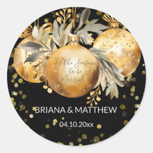 Gold Black Christmas Wedding Seal