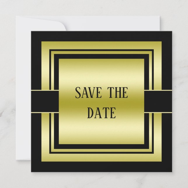 Gold & Black Class Men's Birthday Save The Date (Front)