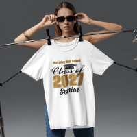 Gold Black Class of 2027 High School Senior Custom