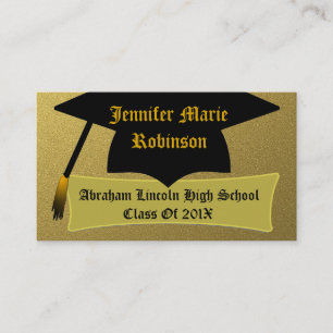 Gold & Black Classy Personalised Graduate's Card