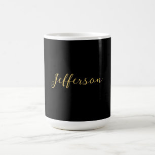 Gold black color elegant modern minimalist name coffee mug