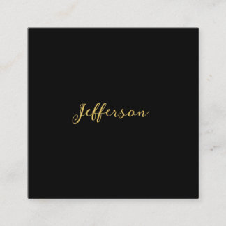 Gold black color elegant modern minimalist name enclosure card