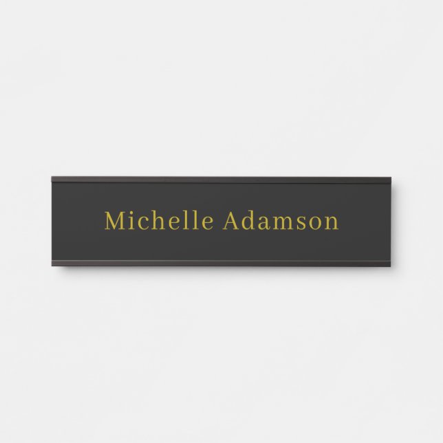 Gold & Black Color Professional Plain Modern Door Sign (Front)
