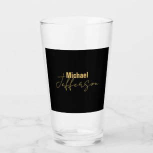 Gold black colour elegant modern minimalist name glass