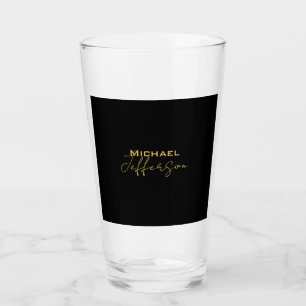 Gold black colour elegant modern minimalist name glass