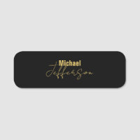 Gold black colour elegant modern minimalist name