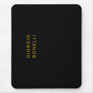 Gold & Black Colour Minimalist Personal Modern Nam Mouse Mat