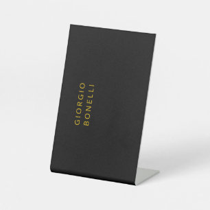 Gold & Black Colour Minimalist Personal Modern Nam Pedestal Sign