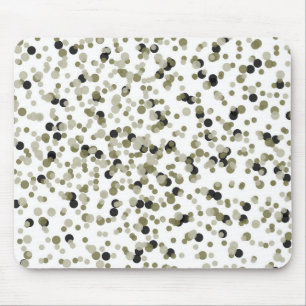 Gold Black Confetti Dots Mouse Mat