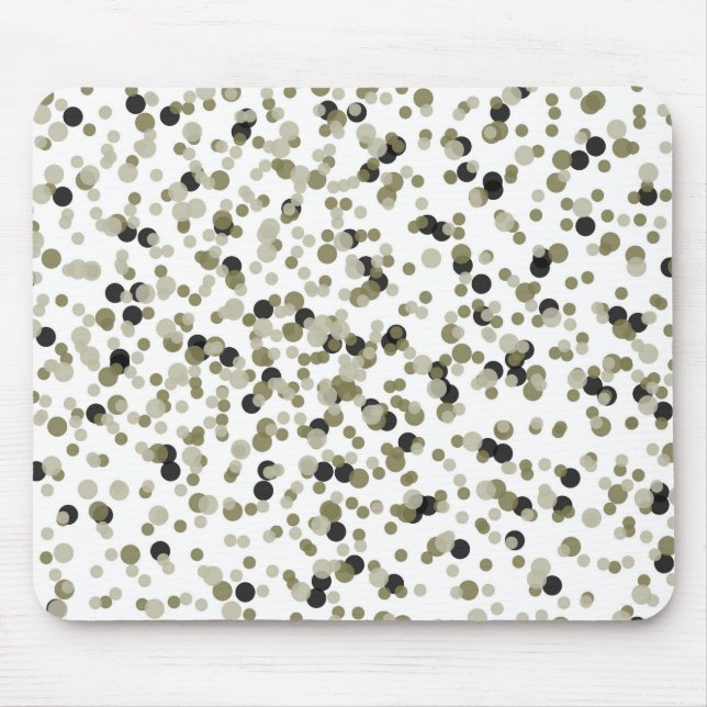 Gold Black Confetti Dots Mouse Mat (Front)
