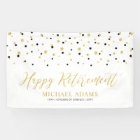 Gold & Black Confetti | Happy Retirement Party Ban